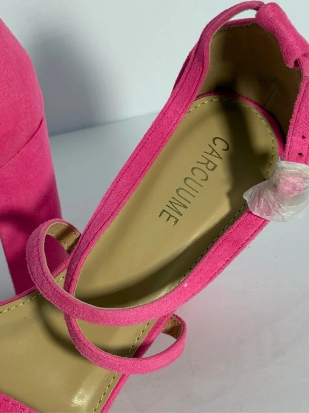 Bright Pink Strappy Block Heel Sandals